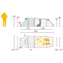 Jack Wolfskin Trekkingzelt Lighthouse II RT - leicht, Tunnelzelt, 2 Eingänge - für 2 Personen